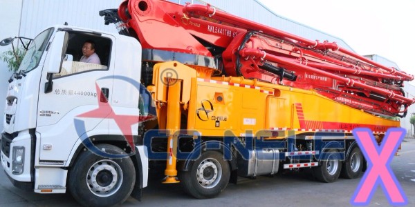 部分臂架or全展臂架，根據(jù)實際情況來定，實現(xiàn)小型泵車靈活施工